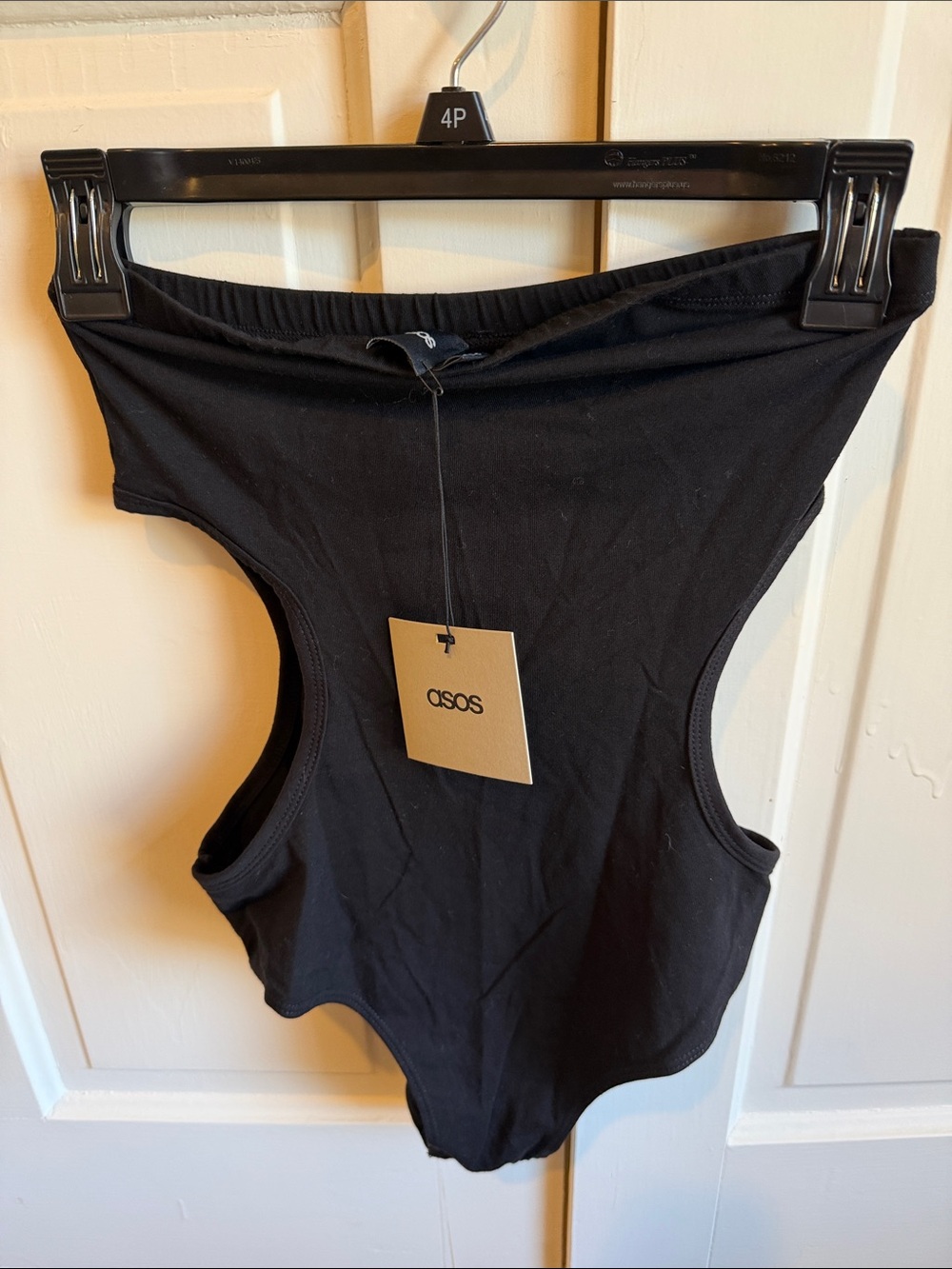 ASOS Black Stretch Cotton Bandeau Bodysuit
